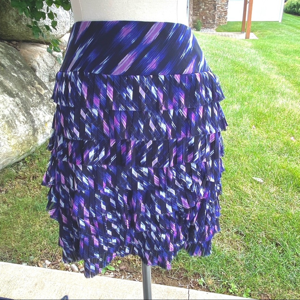 Ann Taylor Purple Tiered Ruffled Skirt